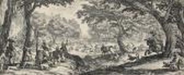 La Grande Chasse Oil Painting by Jacques Callot