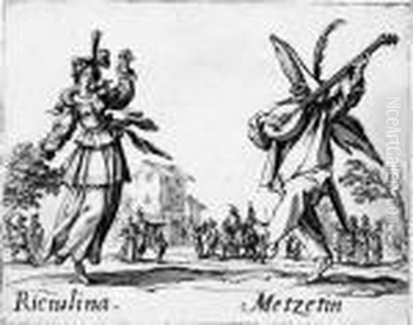 Balli Di Sfessania: Eleven Plates Oil Painting by Jacques Callot