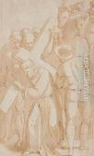 Christ Carrying The Cross Oil Painting by Luca Cambiaso