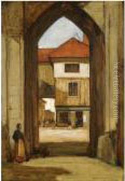 The City Walls, Normandy Oil Painting by David Young Cameron