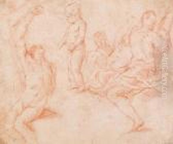 Studio Di Figure Oil Painting by Simone Cantarini Il Pesarese
