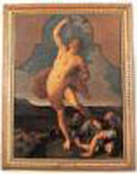 Samson Victorieux Oil Painting by Simone Cantarini Il Pesarese