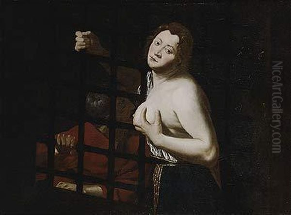 La Caridad Romana (cimon Y Pero) Oil Painting by Caravaggio