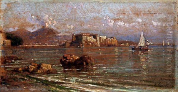 Golfo Dinapoli Oil Painting by Giuseppe Carelli