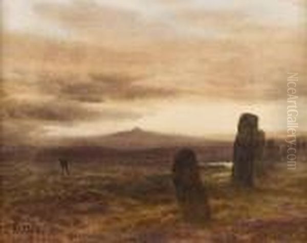 Druid's Avenue 
Dartmoor Oil Painting by Joseph Carey Carey