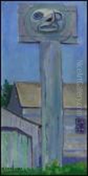 Skidegate Oil Painting by Emily M. Carr