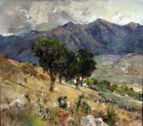 I Monti Di Nusco Oil Painting by Giuseppe Casciaro