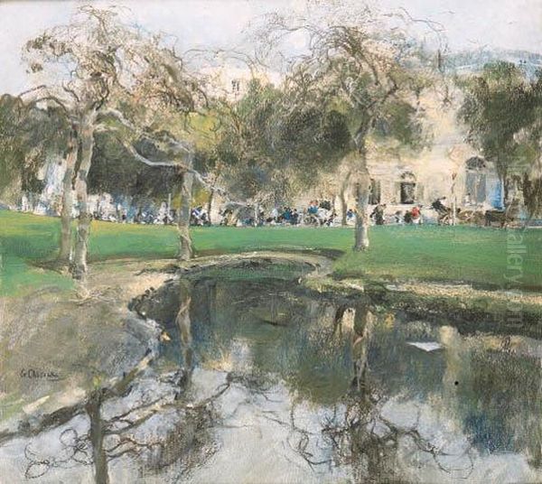Passeggio Nel Giardino Oil Painting by Giuseppe Casciaro