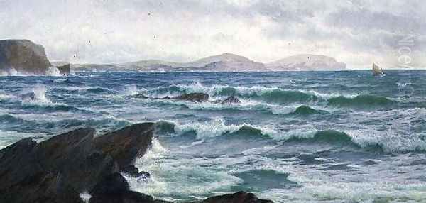 A Coastal Scene Oil Painting by David James
