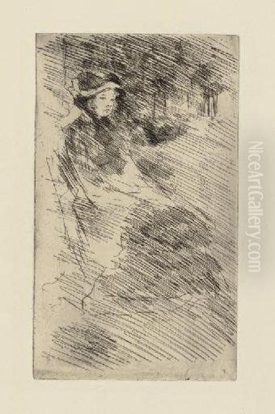 Lydia Looking Toward The Right: Trees Beyond (b. 52) Oil Painting by Mary Cassatt