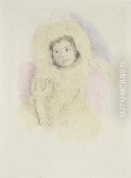 Margot Wearing A Bonnet Oil Painting by Mary Cassatt
