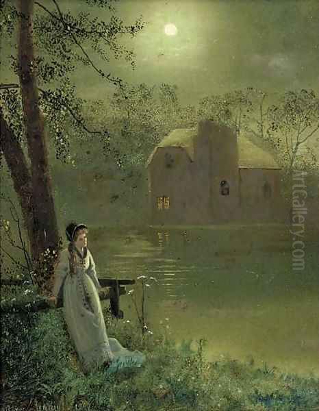 Meditation Oil Painting by Wilfred Jenkins