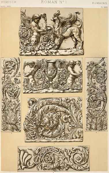 Roman Ornament from Ch VI Oil Painting by Owen Jones
