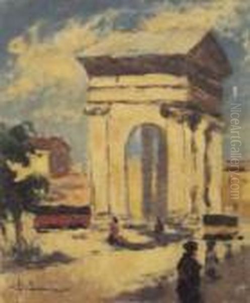 Milano: Porta Ticinese Oil Painting by Achille Cattaneo