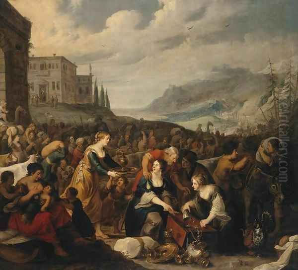 The Israelites after Crossing the Red Sea Oil Painting by Hans III Jordaens