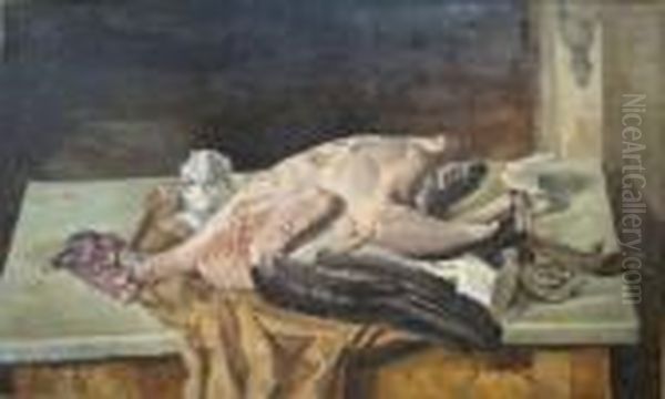 Nature Morte Au Dindon Oil Painting by Edmond Ceria