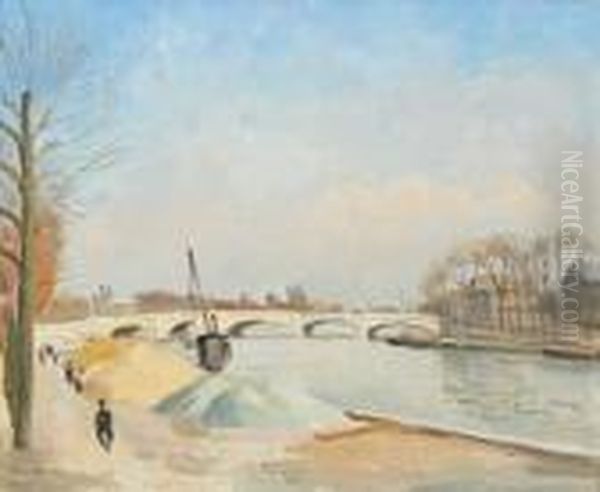 Pont De Paris Oil Painting by Edmond Ceria