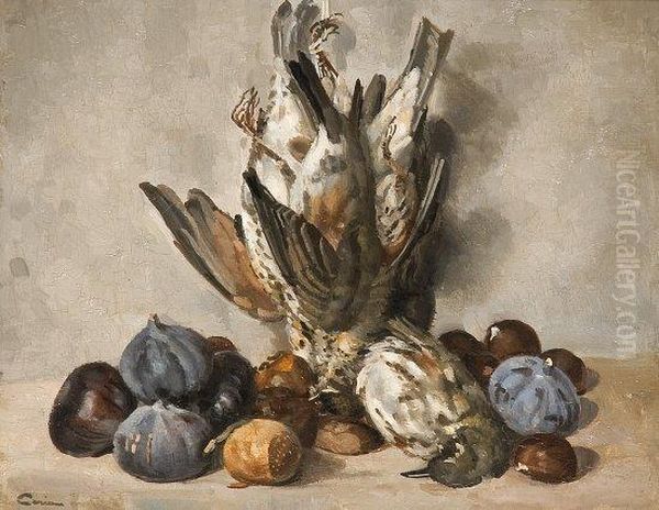 Nature Morte Aux Grives Et Aux Perdrix Oil Painting by Edmond Ceria