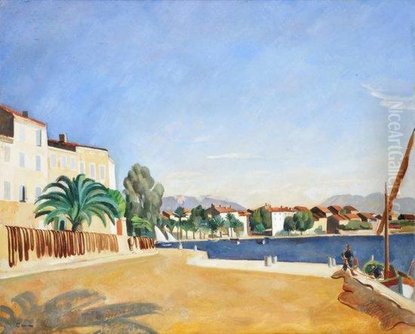 Le Port De Sanary Oil Painting by Edmond Ceria