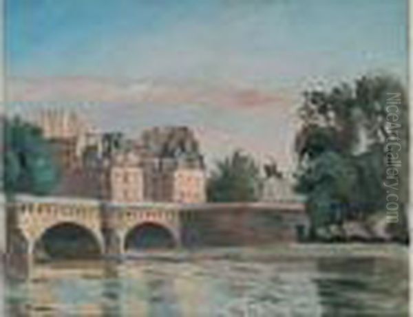 Paris, Le Pont Neuf Oil Painting by Edmond Ceria