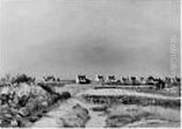 Village Breton, Guininec Oil Painting by Edmond Ceria