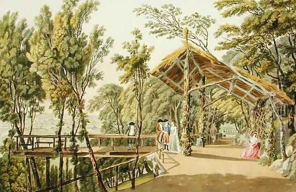 View of the Reisenberg Gardens near the city of Vienna Oil Painting by Laurenz Janscha