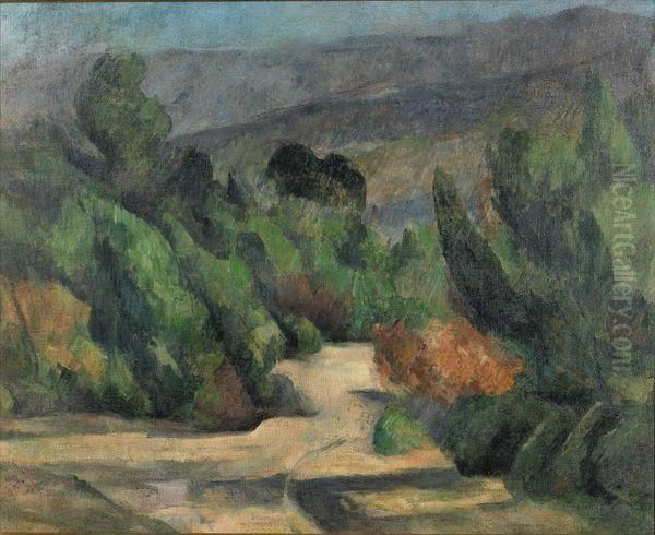 La Route Tournante Oil Painting by Paul Cezanne