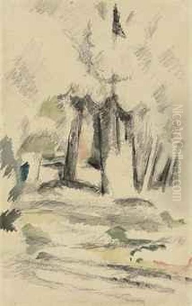 Sous-bois Oil Painting by Paul Cezanne