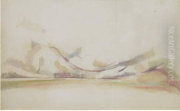 En Juillet 1896, A La Demande De
 Sa Femme Et De Son Fils, Le Peintre Se Rend A Talloires, Au Bord Du Lac
 D'annecy, Il Sejourne A L'hotel De L'abbaye. < Me Voici Eloigne De 
Notre Provence Pour Quelques Temps > Ecrit Cezanne En Juillet 1896 A Son
 Je Oil Painting by Paul Cezanne