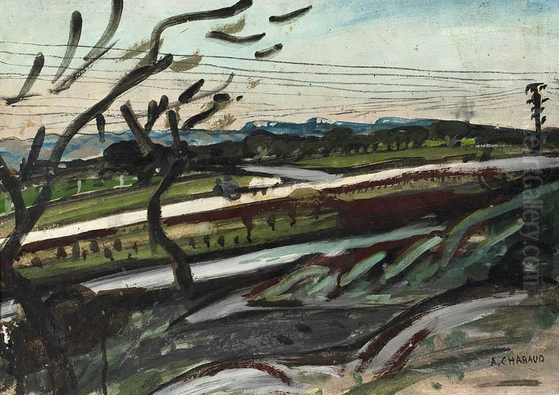 Sur Le Pont Des Alpilles Oil Painting by Auguste Chabaud