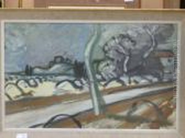 Paysage Au Toit De Neige. Oil Painting by Auguste Chabaud