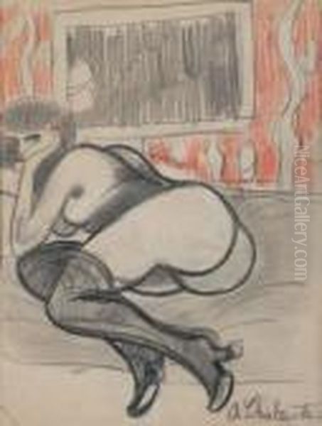La Fille De Joie Sur Le Canape Oil Painting by Auguste Chabaud