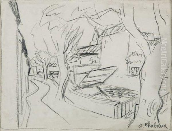 La Rue Des Roues Oil Painting by Auguste Chabaud