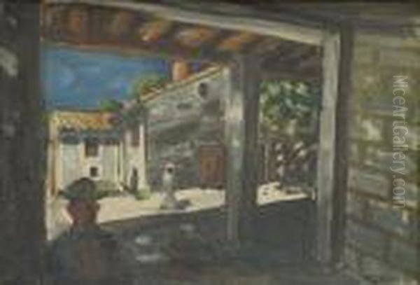 Sous Le Hangar Du Mas Oil Painting by Auguste Chabaud