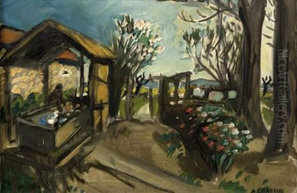 Le Lavoir Fleuri Oil Painting by Auguste Chabaud