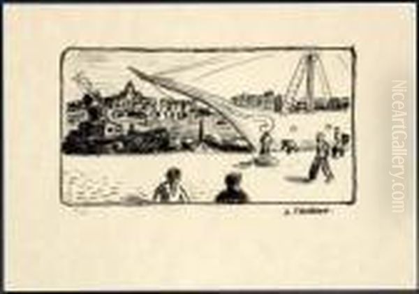 Le Quai Du Port Oil Painting by Auguste Chabaud