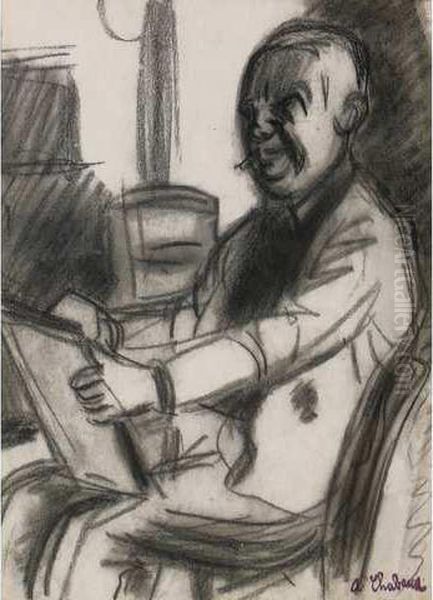 Portrait D Un Artiste Oil Painting by Auguste Chabaud