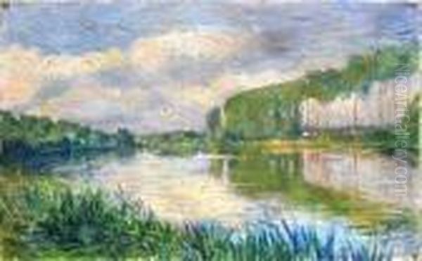 River Landscape Oil Painting by Auguste Chabaud