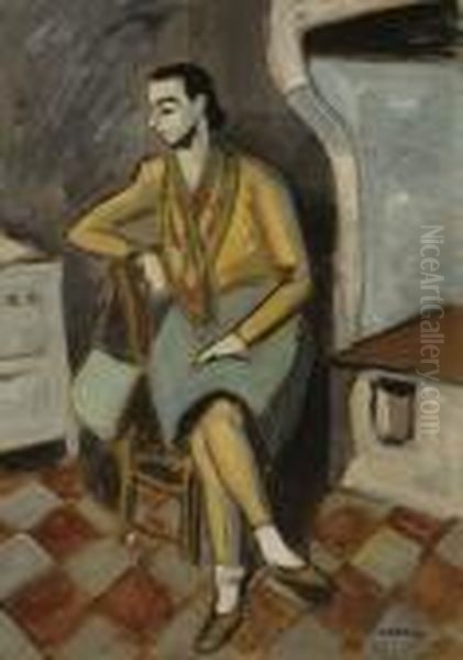 Femme Assise Oil Painting by Auguste Chabaud