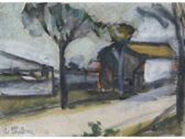 La Maison Au Bord Deroute Oil Painting by Auguste Chabaud