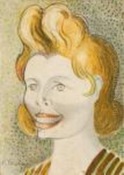 Portrait De Femme. Circa 1907-1911. Oil Painting by Auguste Chabaud