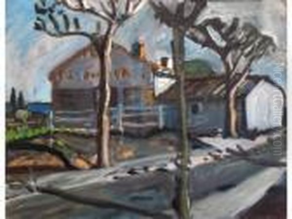 Maisons A Costebelle Oil Painting by Auguste Chabaud