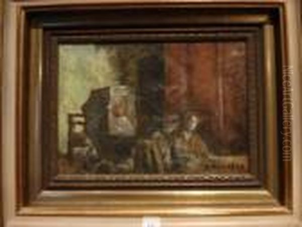 Scene D'interieur Oil Painting by Auguste Chabaud