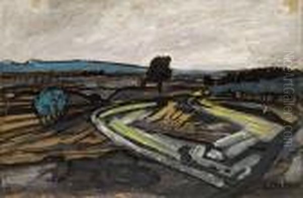 Route Pres De La Voie Ferree. Oil Painting by Auguste Chabaud