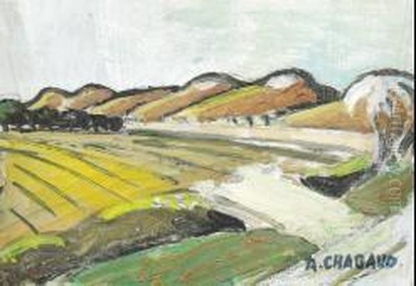 Petit Pont Et Montagnette Oil Painting by Auguste Chabaud