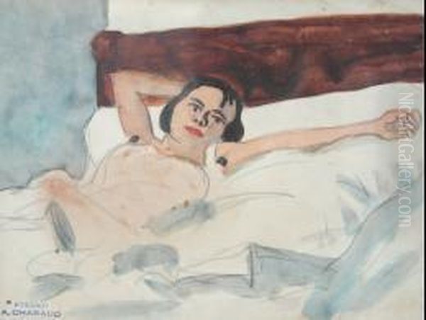 Nu Couche Dans Un Lit Oil Painting by Auguste Chabaud