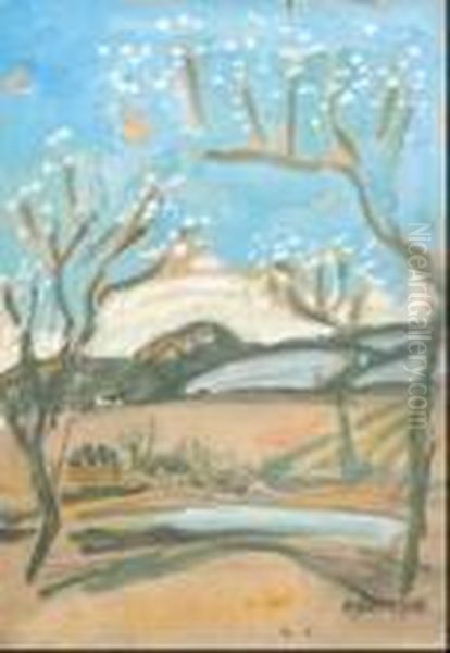 Amandiers En Fleurs Oil Painting by Auguste Chabaud