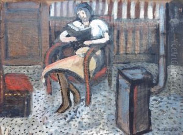 Lecture Dans Le Salon Oil Painting by Auguste Chabaud