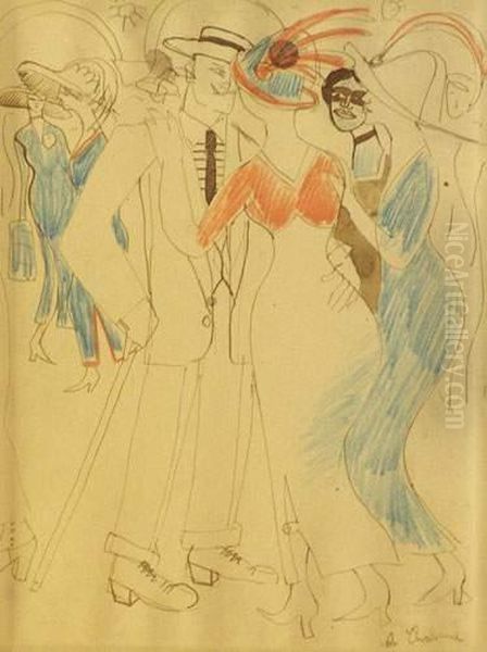 Les Elegantes Oil Painting by Auguste Chabaud