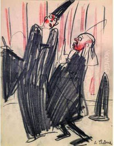 Les Medecins Oil Painting by Auguste Chabaud